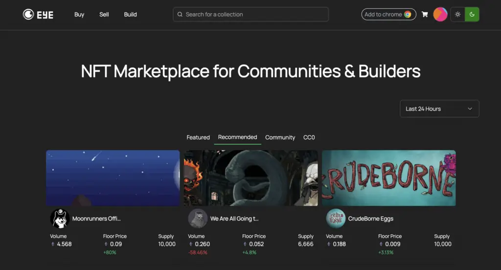 EYE marketplace screenshot